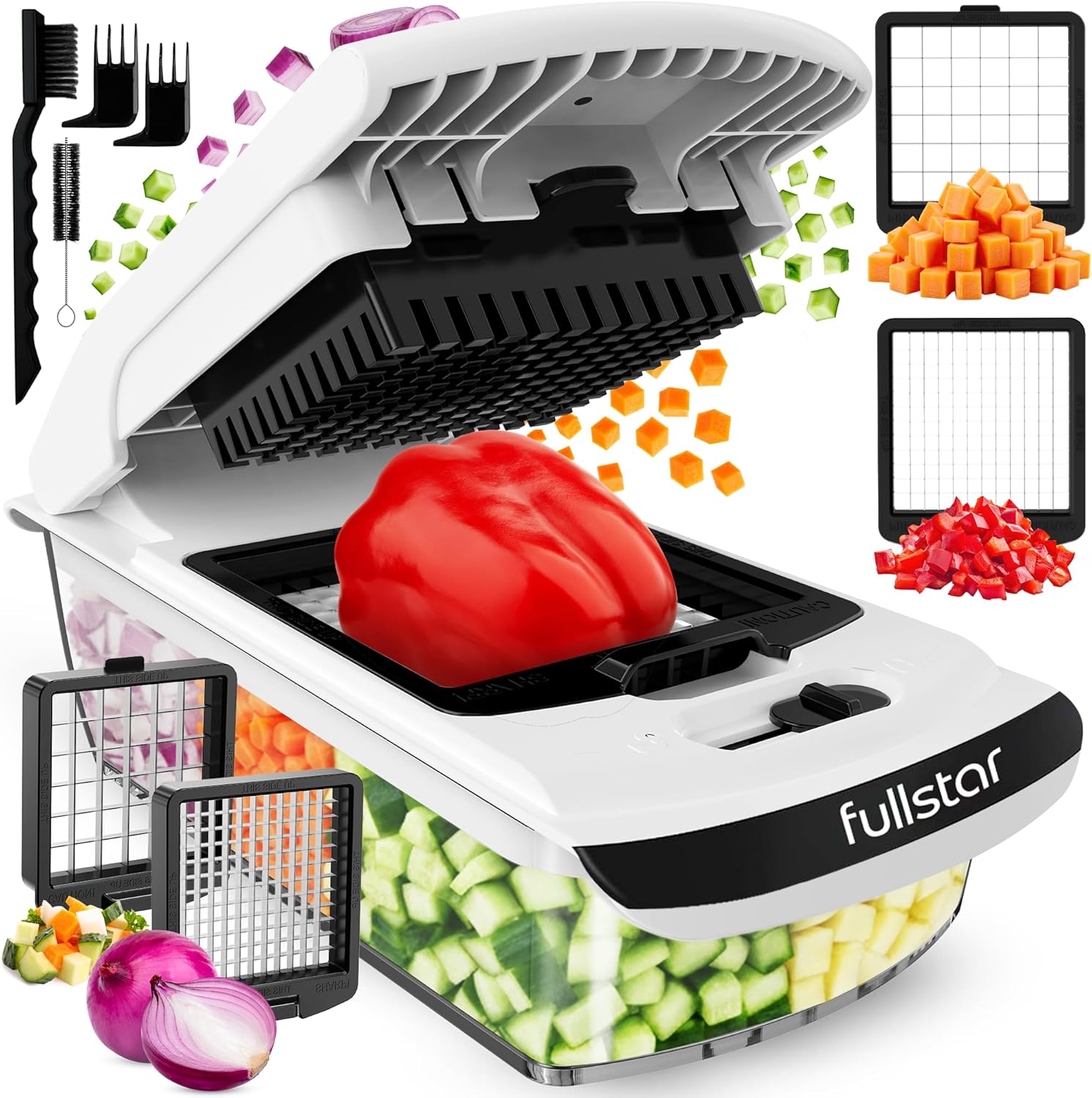 Fullstar Vegetable Chopper with stainless steel blades and white color