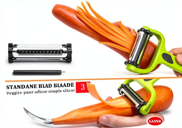 Gannk 3-in-1 Vegetable Peeler Stainless Steel-2