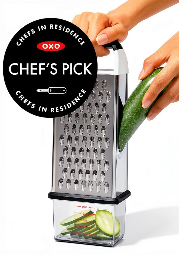 OXO Box Grater Stainless Steel Kitchen Grater Black-1