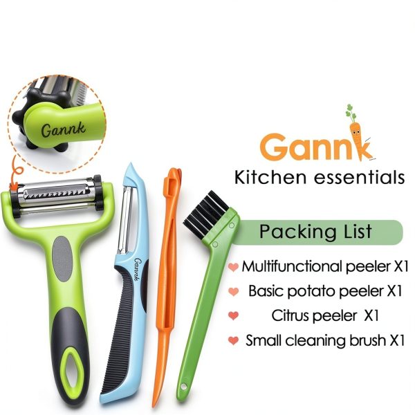 Gannk 3-in-1 Vegetable Peeler Stainless Steel-5