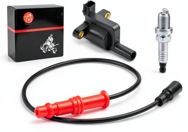 MOTO1988 Ignition Coil for Polaris Ranger 4x4 with Cap and Spark Plug-2