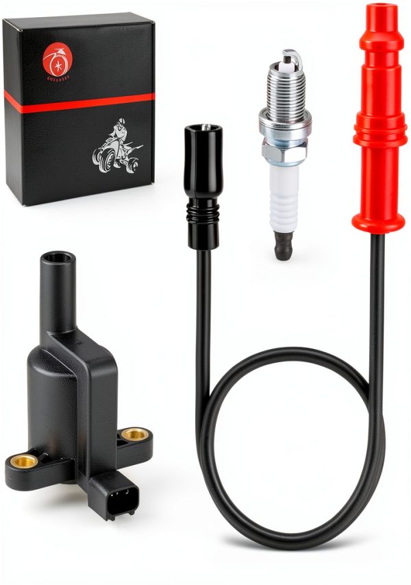 MOTO1988 Ignition Coil for Polaris Ranger 4x4 with Cap and Spark Plug-1