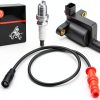 MOTO1988 Ignition Coil for Polaris Ranger 4x4 with Cap and Spark Plug-5