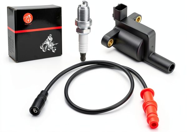 MOTO1988 Ignition Coil for Polaris Ranger 4x4 with Cap and Spark Plug-5