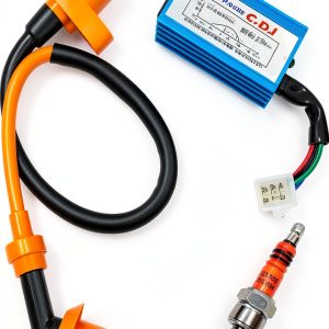Racing Ignition Coil 5 Pins AC CDI Box for GY6 4-Stroke 50cc 70cc 90cc 110cc 125cc 150cc Scooter ATV Go Kart Moped Quad Pit Dirt Bike With 3 Electrode Spark Plug-0