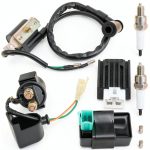 GREHUA Ignition Coil Starter Solenoid Voltage Regulator CDI Compatible with Tao tao Coolster 125cc 110cc 90cc Kazuma Baja Chinese ATV Quad 4 Wheeler SSR Lifan CRF70 4 Stroke Go Kart Dirt Bike Parts-0