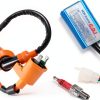 Racing Ignition Coil 5 Pins AC CDI Box for GY6 4-Stroke 50cc 70cc 90cc 110cc 125cc 150cc Scooter ATV Go Kart Moped Quad Pit Dirt Bike With 3 Electrode Spark Plug-2