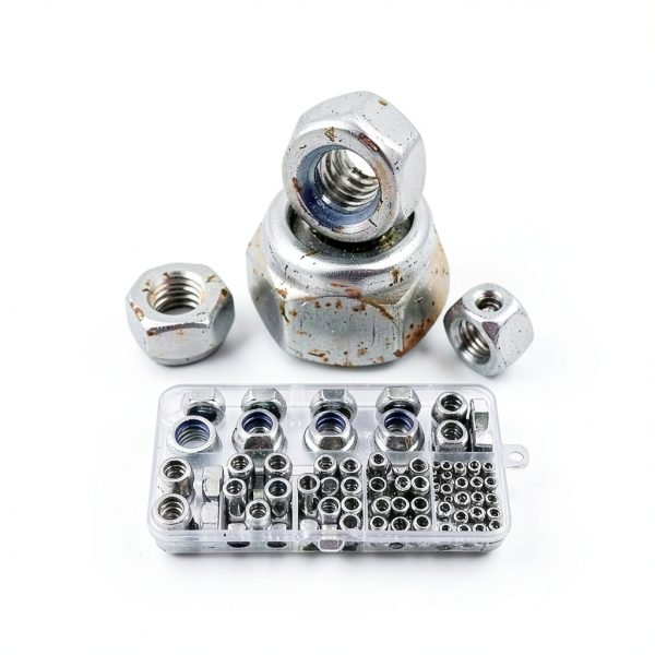 145 PCS Nylon Insert Lock Nuts Assortment Kit, Metric M3-M12, 304 (A2-70) Stainless Steel Lock Nuts, Hex Nut Set for Industrial and Home Use-3