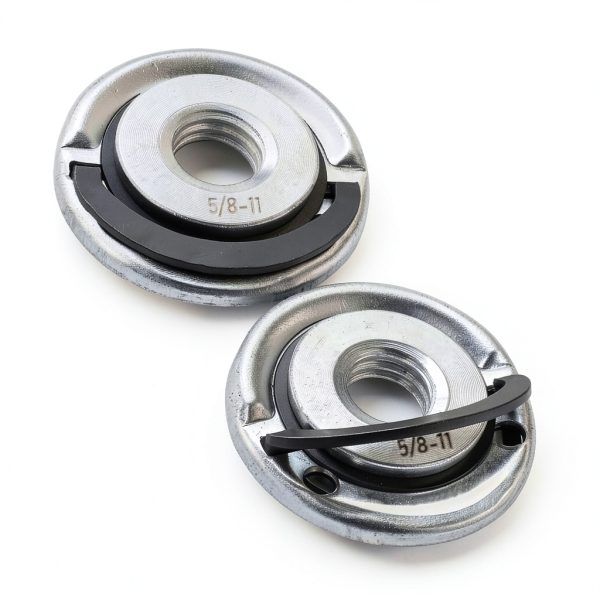 2Pcs Angle Grinder Flange Nuts with 5/8-11 Inch Thread, Quick Change Grinder Flange Locking Nut Metal Angle Grinder Nut for Replacement/Fixing Cutting Discs-0