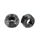 uxcell M8 Hex Lock Nuts with Nylon Insert Carbon Steel Black 20pcs-0