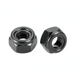 uxcell M8 Hex Lock Nuts with Nylon Insert Carbon Steel Black 20pcs-0