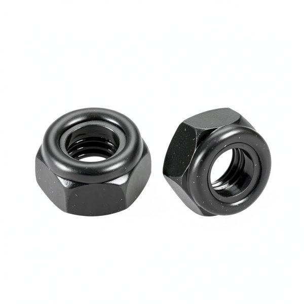uxcell M8 Hex Lock Nuts with Nylon Insert Carbon Steel Black 20pcs-0