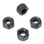 M10 Hex Lock Nuts with Nylon Insert QXSKSLH Carbon Steel Black 10pcs-0