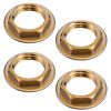 4 Pack 1/2 Inch NPT Female Locks Nut Pipe Fitting Lock Nut with Flange Brass Lock Nuts Gasket Hex Brass Female Locknut for Water Gas Oil-0