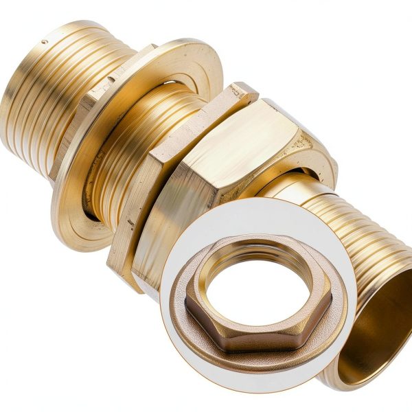 4 Pack 1/2 Inch NPT Female Locks Nut Pipe Fitting Lock Nut with Flange Brass Lock Nuts Gasket Hex Brass Female Locknut for Water Gas Oil-5