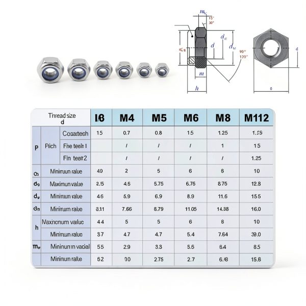 145 PCS Nylon Insert Lock Nuts Assortment Kit, Metric M3-M12, 304 (A2-70) Stainless Steel Lock Nuts, Hex Nut Set for Industrial and Home Use-1