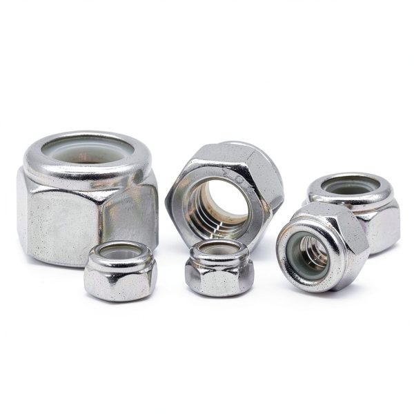 1/4-20 Nylon Insert Hex Lock Nuts Stainless Locknuts, Hex Drive, Bright Finish, 304 Stainless Steel 18-8 SS, Coarse Thread, 25 of Pack-5