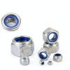 uxcell 5Pcs M12 x 1.5 Nylon Insert Hex Lock Nuts, 304 Stainless Steel Self-Locking Nylon Insert Stop Nut for Industrial Construction Fasteners, Silver&Blue-3