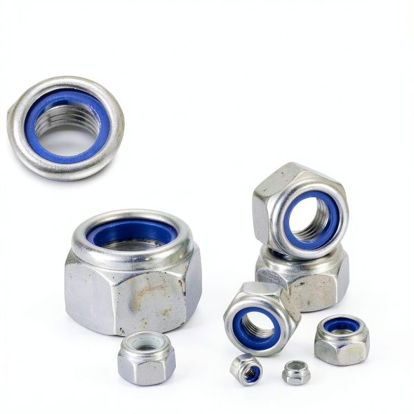 uxcell 5Pcs M12 x 1.5 Nylon Insert Hex Lock Nuts, 304 Stainless Steel Self-Locking Nylon Insert Stop Nut for Industrial Construction Fasteners, Silver&Blue-3