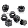 ZQZ 180 Pack Black Locknuts Assortment Kit, M3 M4 M5 M6 M8 M10 M12 Metric Black Nylon Insert Lock Nuts Set, 304 Stainless Steel Standard Threaded Nylock Nuts-2