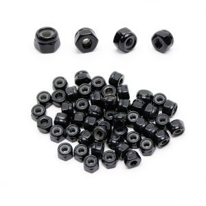 50Pcs M2 Hex Lock Nuts M2x0.4mm Carbon Steel Tiny Nylon Insert Hex Lock Nuts Self-Locking Nuts Zinc Plated Fasteners for Car Garage Ship Mechanical Equipment Hex Self Clinching Nuts Black-0