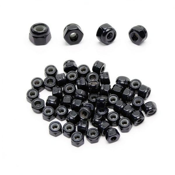 50Pcs M2 Hex Lock Nuts M2x0.4mm Carbon Steel Tiny Nylon Insert Hex Lock Nuts Self-Locking Nuts Zinc Plated Fasteners for Car Garage Ship Mechanical Equipment Hex Self Clinching Nuts Black-0