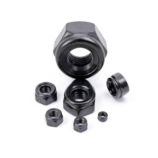 ZQZ 180 Pack Black Locknuts Assortment Kit, M3 M4 M5 M6 M8 M10 M12 Metric Black Nylon Insert Lock Nuts Set, 304 Stainless Steel Standard Threaded Nylock Nuts-4