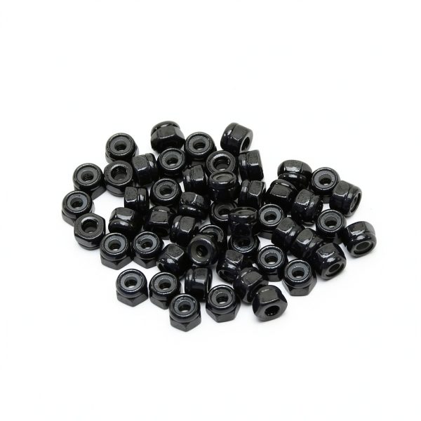 50Pcs M2 Hex Lock Nuts M2x0.4mm Carbon Steel Tiny Nylon Insert Hex Lock Nuts Self-Locking Nuts Zinc Plated Fasteners for Car Garage Ship Mechanical Equipment Hex Self Clinching Nuts Black-3
