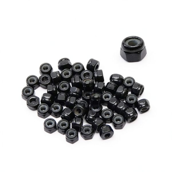 50Pcs M2 Hex Lock Nuts M2x0.4mm Carbon Steel Tiny Nylon Insert Hex Lock Nuts Self-Locking Nuts Zinc Plated Fasteners for Car Garage Ship Mechanical Equipment Hex Self Clinching Nuts Black-2