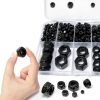 ZQZ 180 Pack Black Locknuts Assortment Kit, M3 M4 M5 M6 M8 M10 M12 Metric Black Nylon Insert Lock Nuts Set, 304 Stainless Steel Standard Threaded Nylock Nuts-5