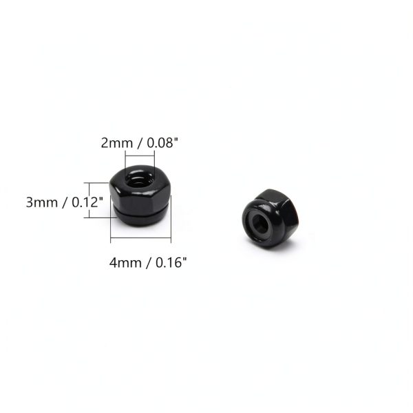 50Pcs M2 Hex Lock Nuts M2x0.4mm Carbon Steel Tiny Nylon Insert Hex Lock Nuts Self-Locking Nuts Zinc Plated Fasteners for Car Garage Ship Mechanical Equipment Hex Self Clinching Nuts Black-1